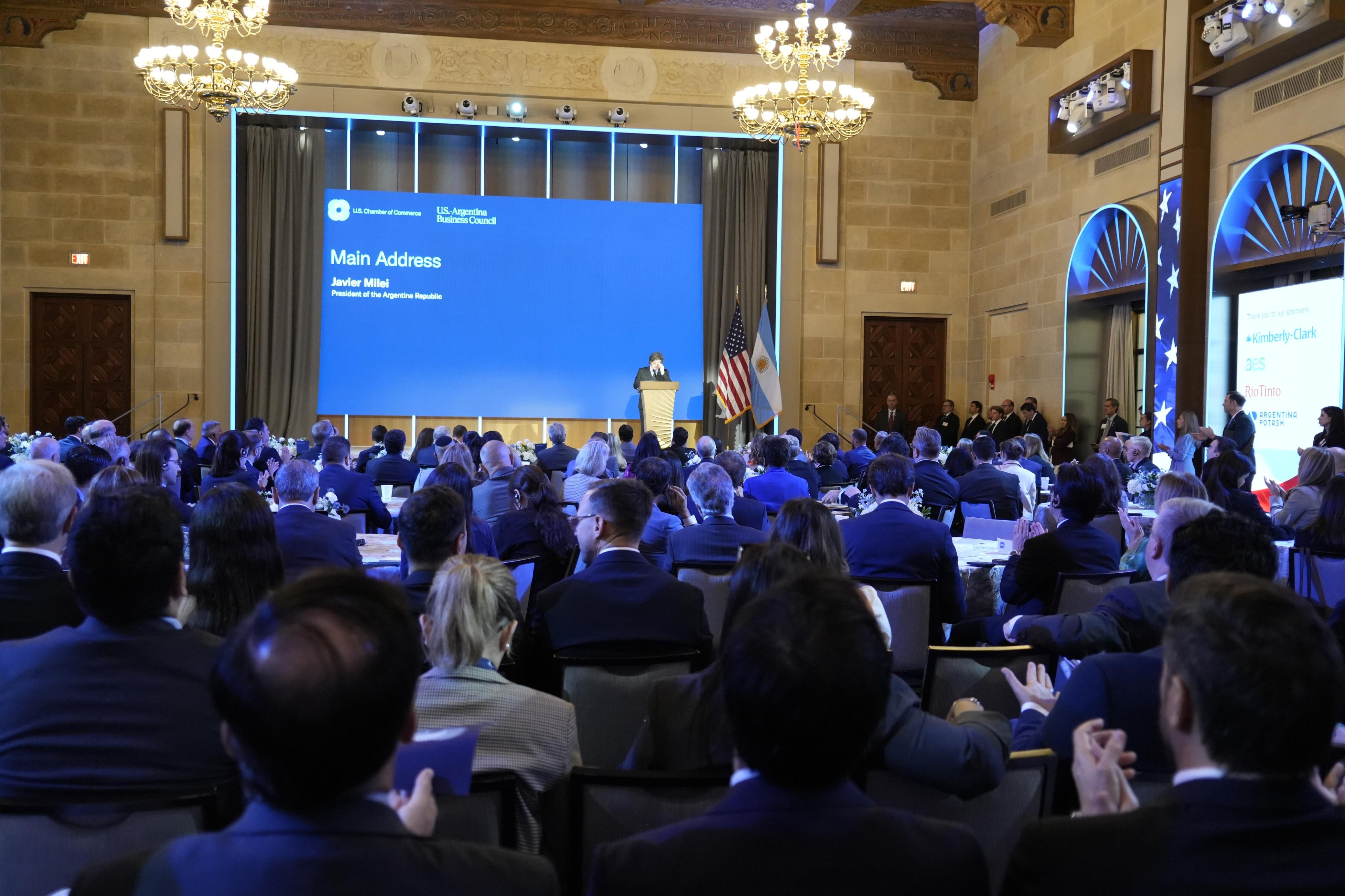 Milei en la Cámara de Comercio de Estados Unidos: “No descansaré hasta que la Argentina sea el país más libre del planeta”