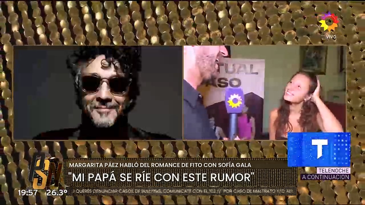 La hija de Fito Páez rompió el silencio sobre los rumores de noviazgo de su padre con Sofía Gala 7 Margarita señaló que se imagina a su papá y a Sofía en el futuro como dos