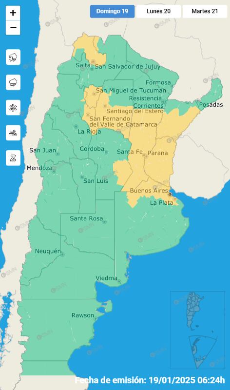 Los avisos de tormentas para este domingo.