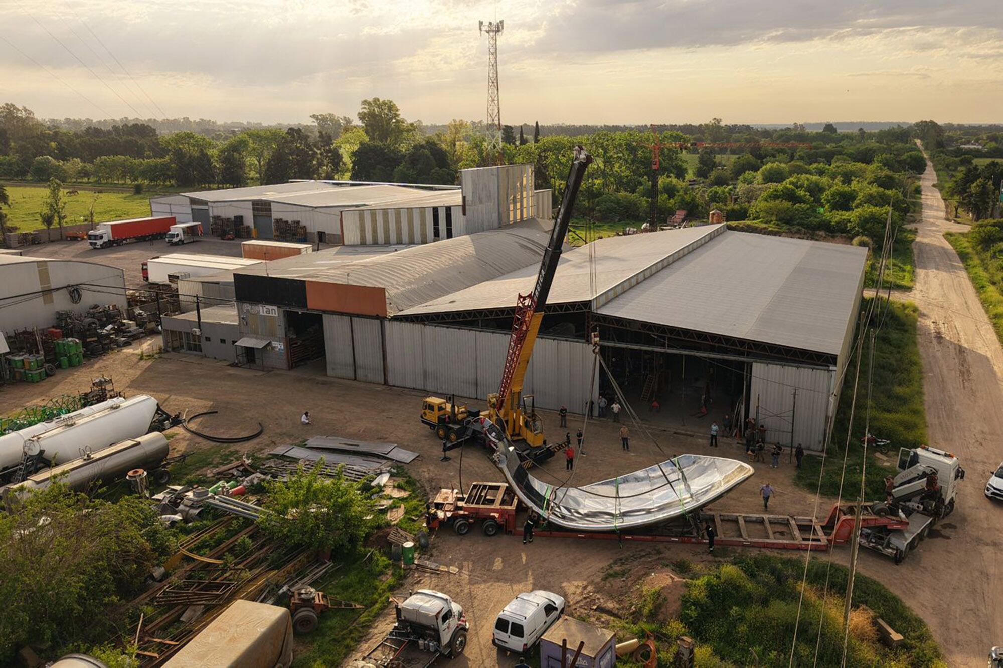 La pieza, saliendo de los talleres de Baradero