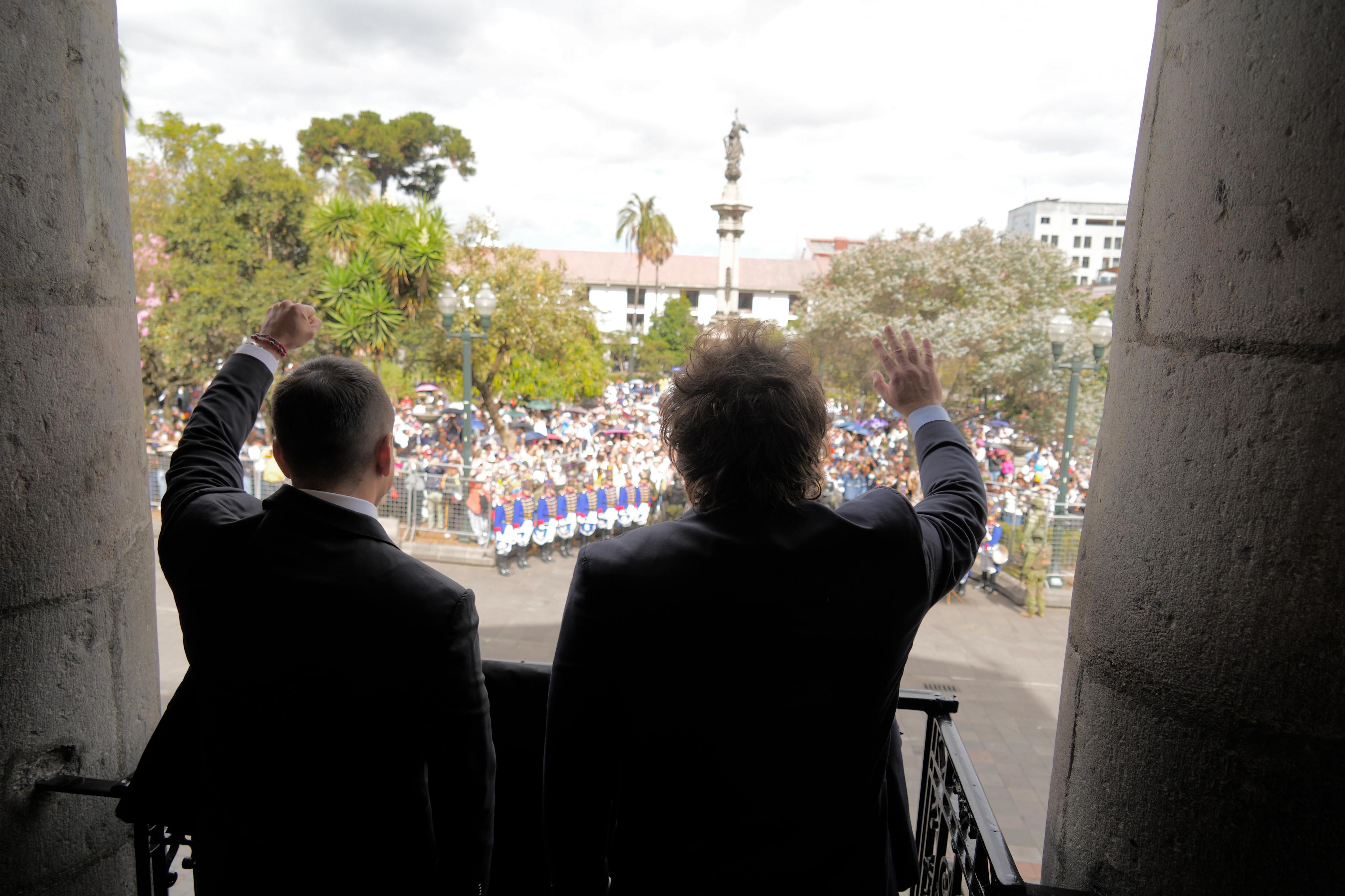 Daniel Noboa y Javier Milei, en Quito