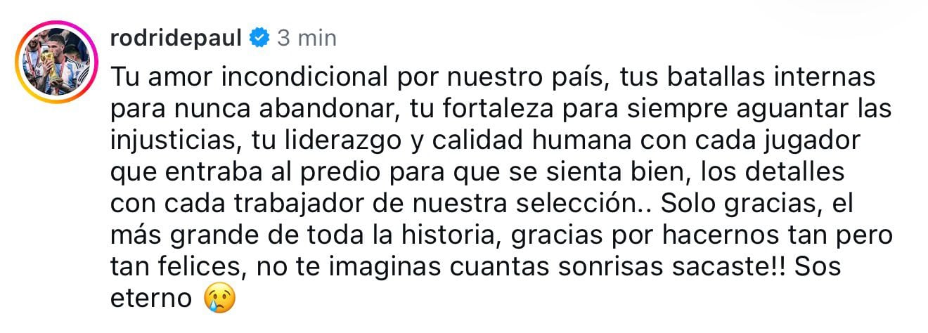 Las palabras de Rodrigo De Paul