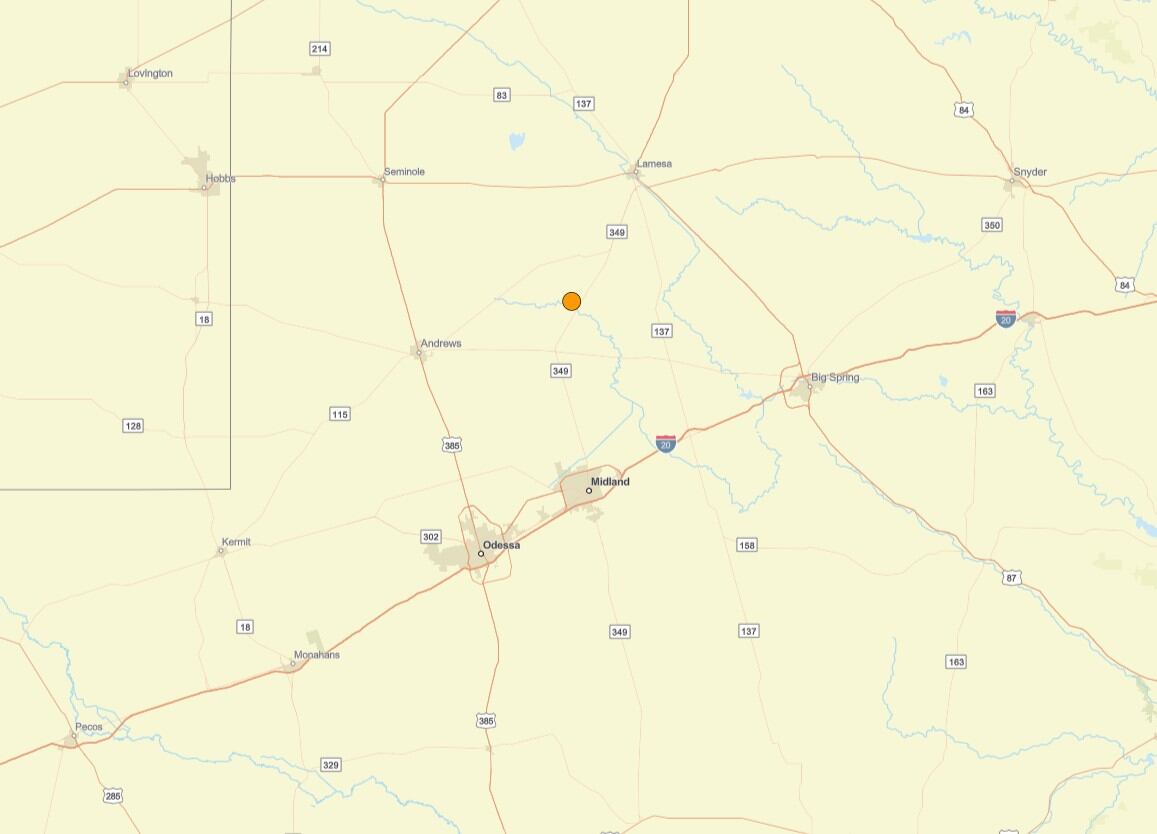 Uno de los temblores más fuertes de las últimas 24 horas en territorio continental estadounidense ocurrió cerca de Los Ybanez, Texas