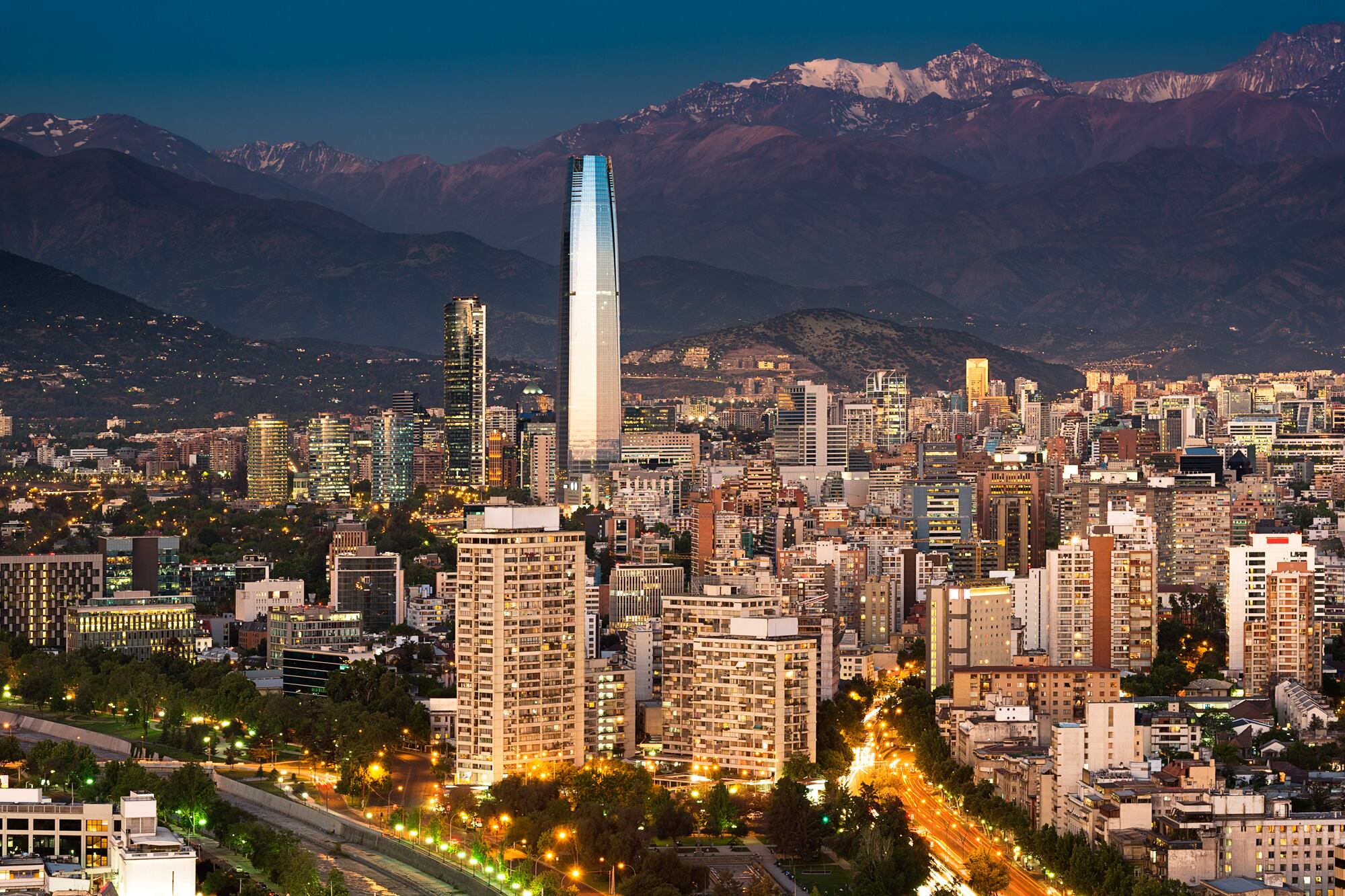 Vista panorámica de Santiago de Chile