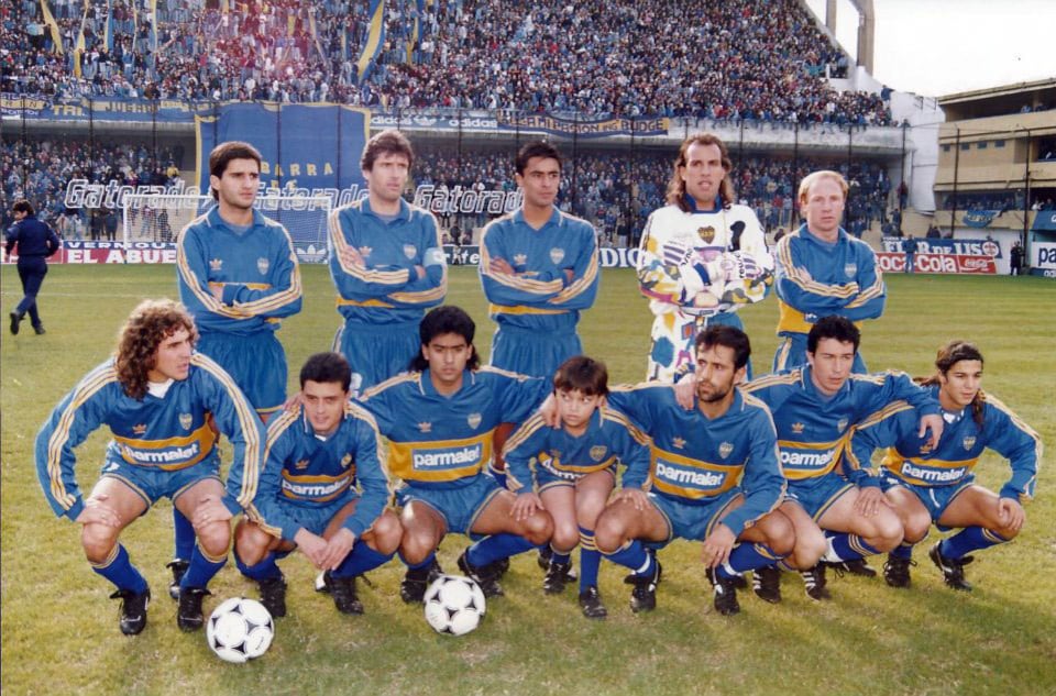 Talarico, debajo de Navarro Montoya, en la previa del Boca-River por la Copa Centenario