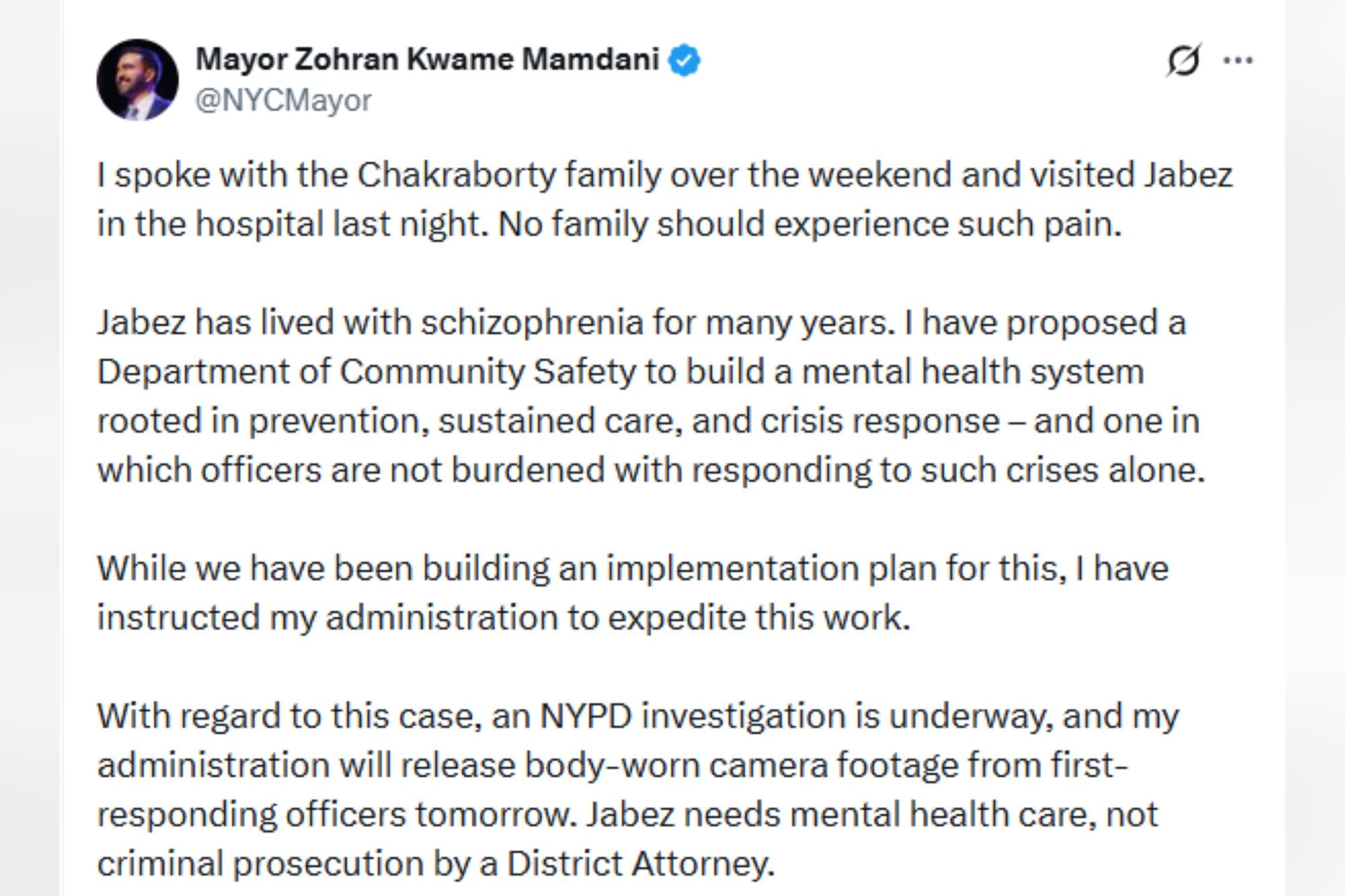 Mamdani promovió iniciativas relacionadas con la salud mental en la ciudad de Nueva York