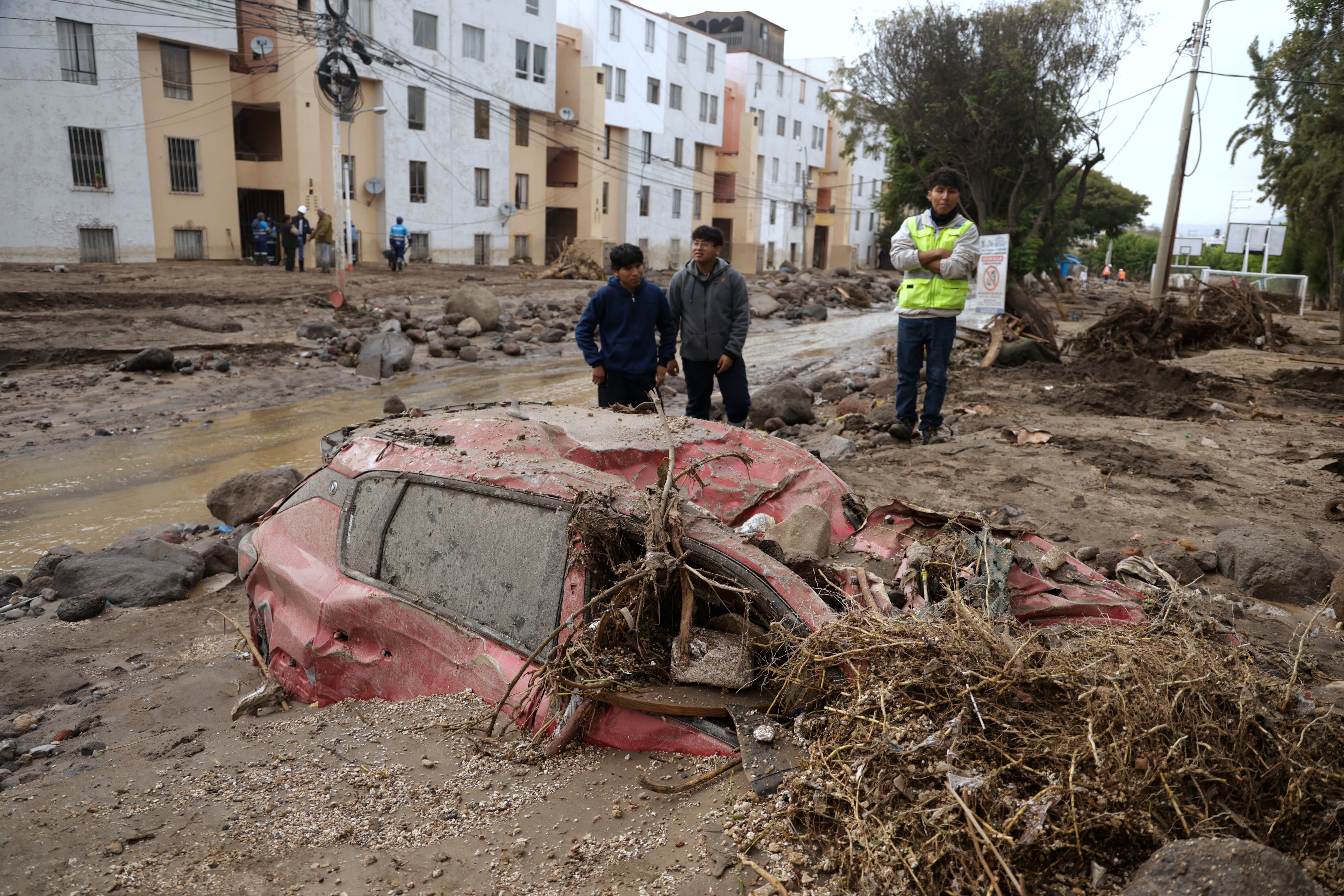 inundaciones en Arequipa, Perú, el lunes 23 de febrero de 2026. (Foto AP/José Sotomayor)