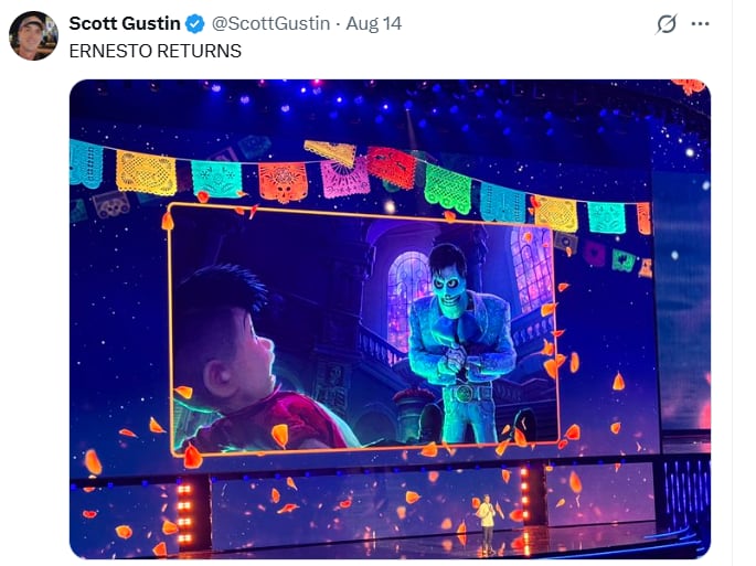 Ernesto de la Cruz regresará como uno de los personajes centrales (Captura: X @ScottGustin)