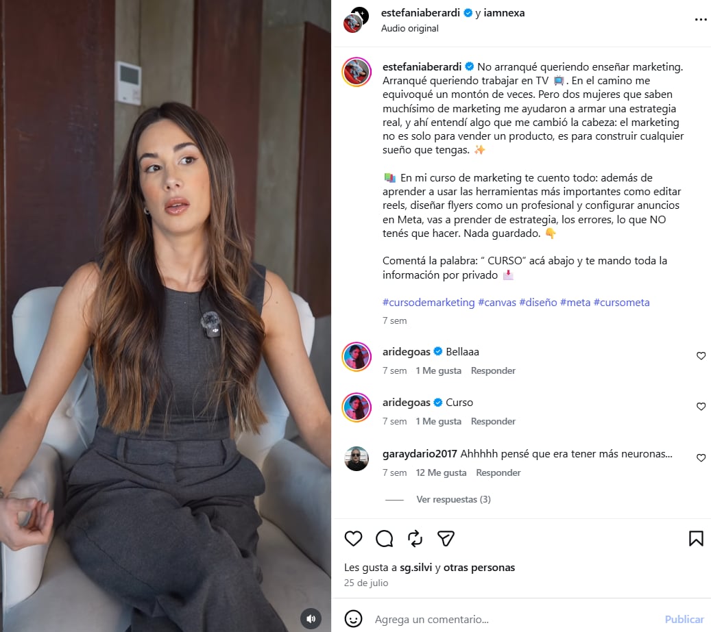 Estefi Berardi abrió su propia agencia de marketing (Foto: Captura Instagram)