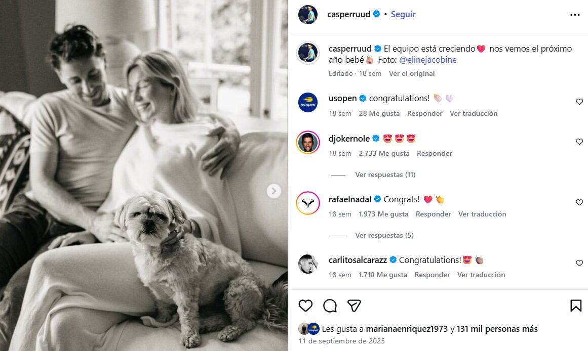 Casper Ruud y Maria Galligani se conocieron en 2018 y esperan su primer hijo