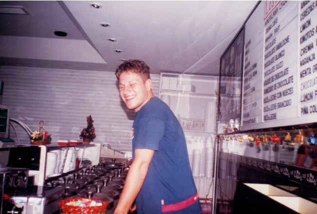 Diego, cuando empezó a trabajar en la empresa familiar