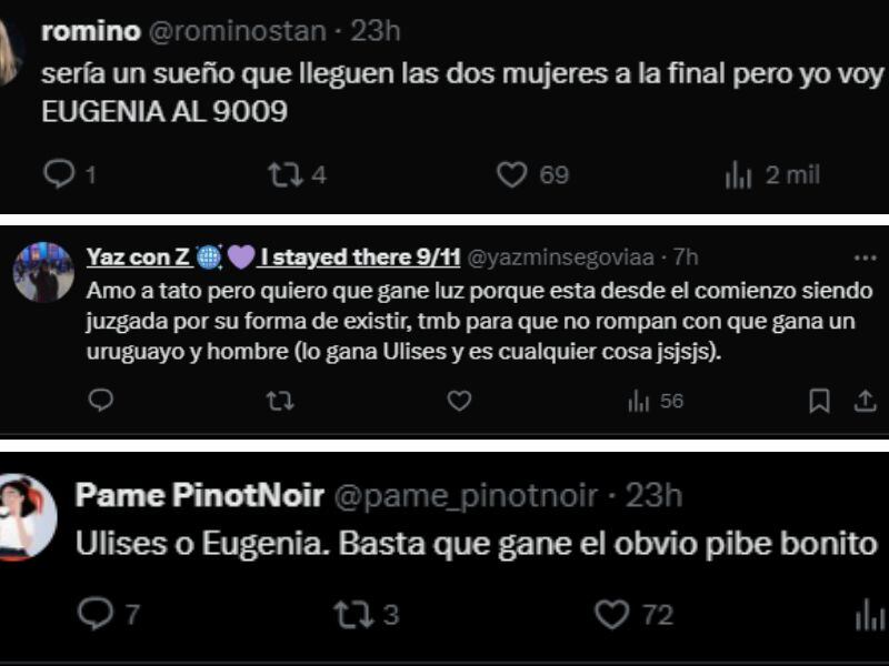El apoyo a las jugadoras femeninas de GH en X