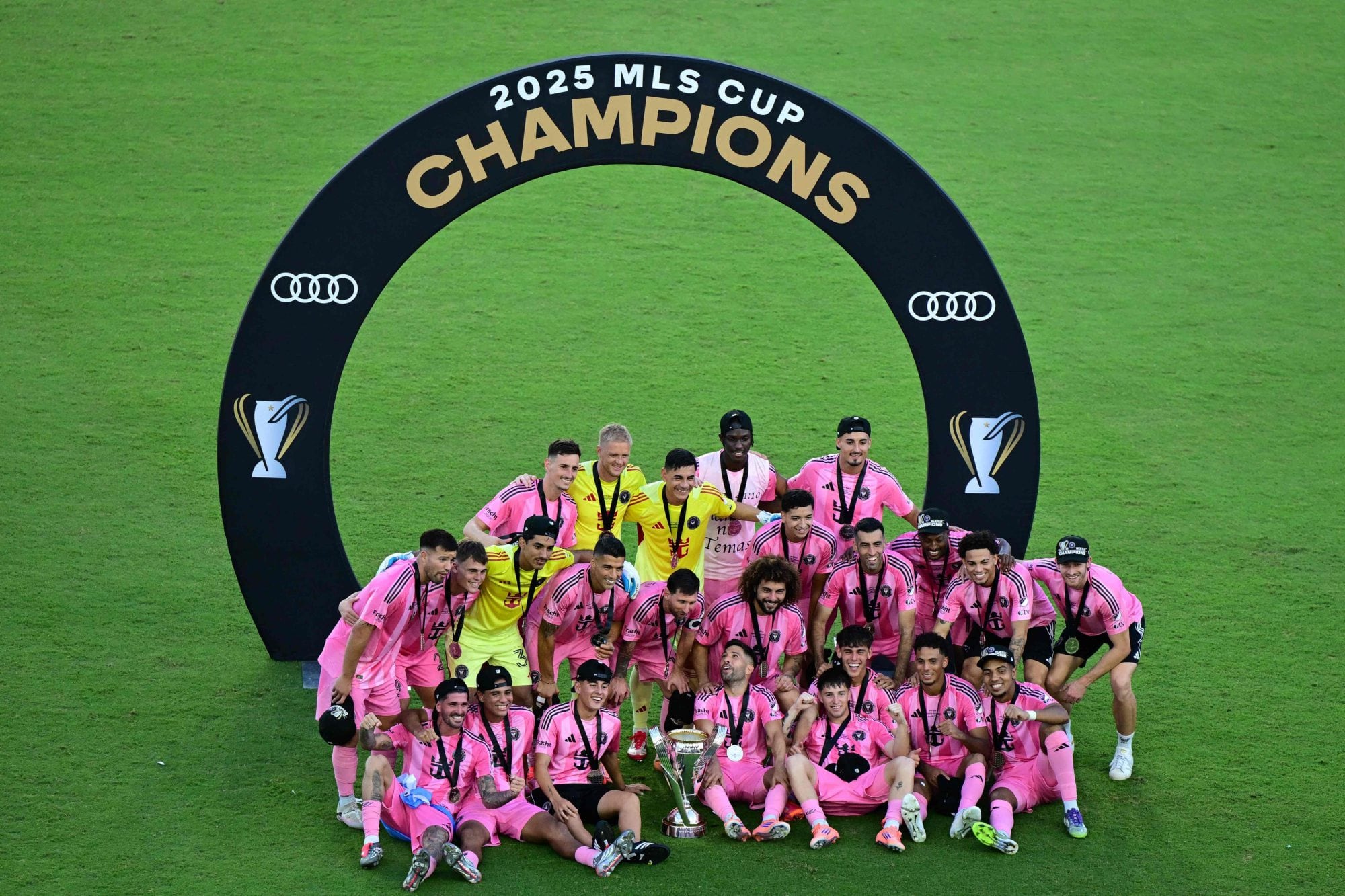 El plantel de Inter Miami celebrando la conquista del título de la MLS