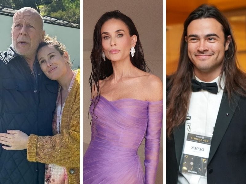 En medio de la frágil salud de Bruce Willis, Demi Moore denunció por “agresivo” al ex de su hija y padre de su nieta