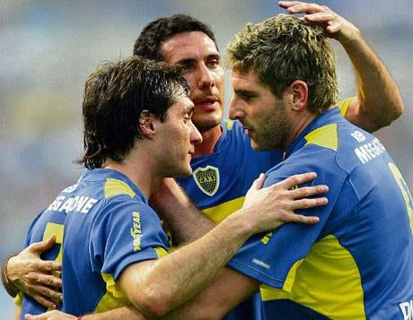 Un triángulo de lujo en Boca: Guillermo Barros Schelotto, Diego Cagna y Martín Palermo; el Mellizo fue uno de los mejores socios que tuvo el goleador