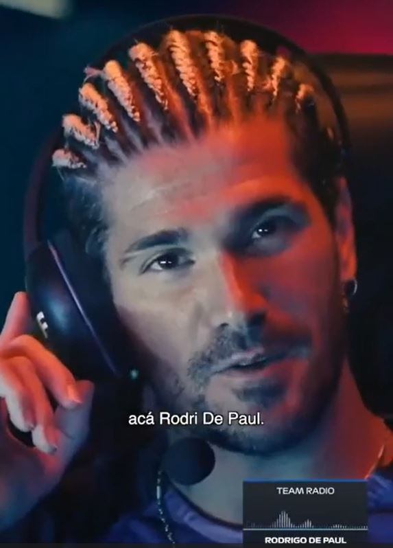 Rodrigo De Paul grabó un spot publicitario para darle aliento a Franco Colapinto