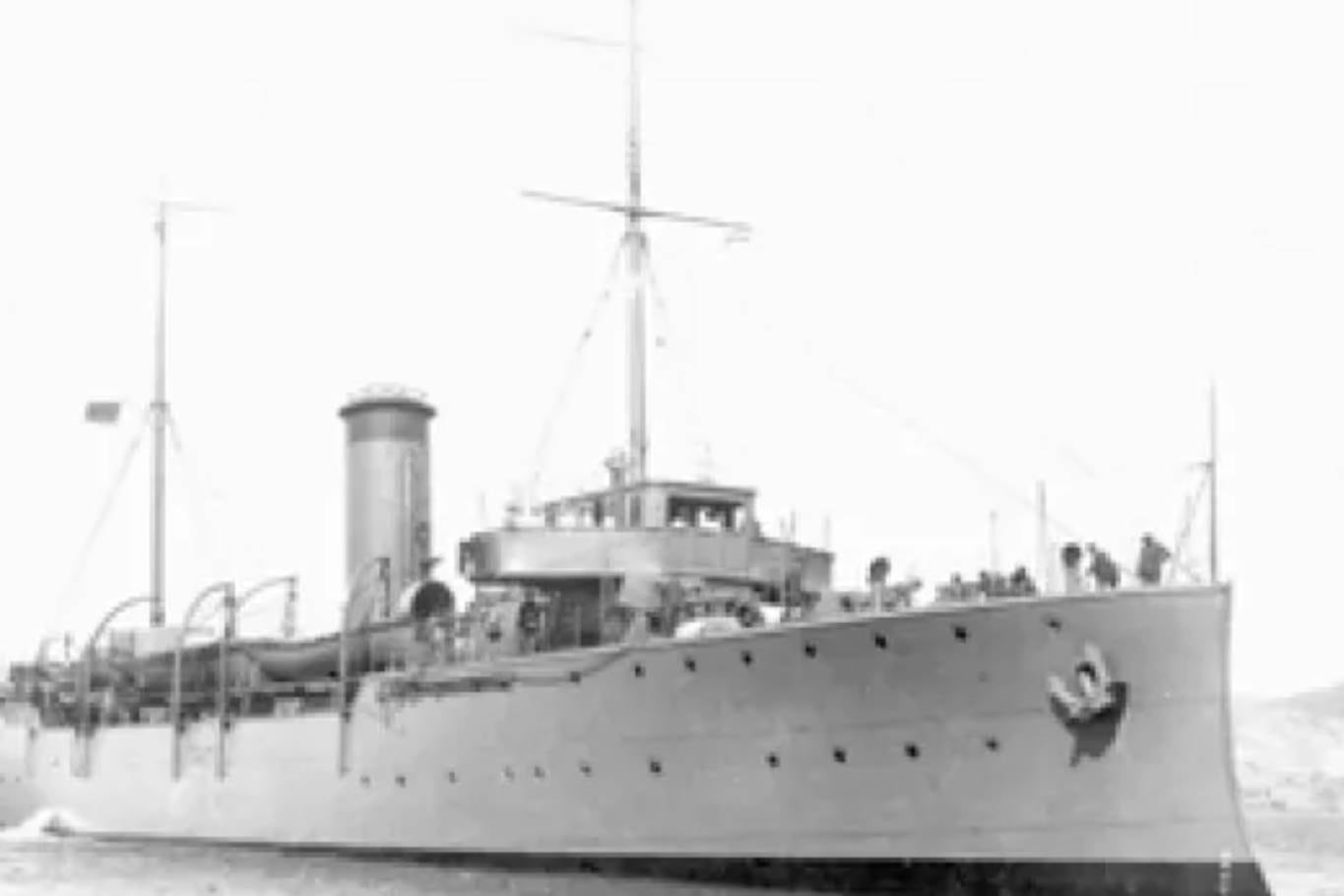 El cañonero Eduardo Dato, uno de los barcos nacionales que conformaron el que se conoció como Convoy de la Victoria