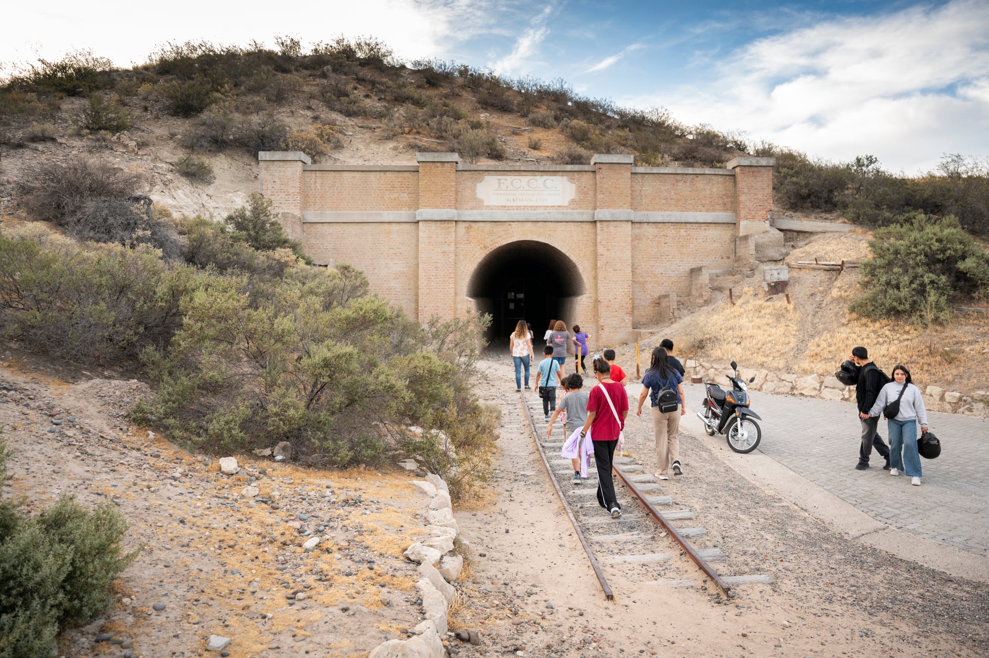 El túnel del ex ferrocarril en Gaiman