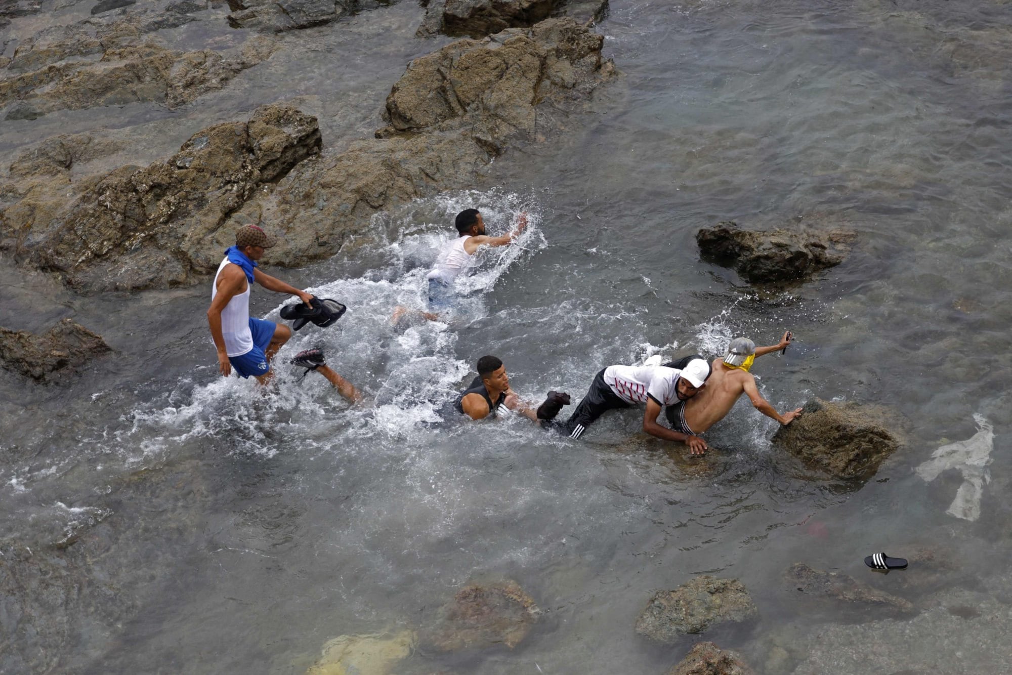 Así llegaban los migrantes a Ceuta