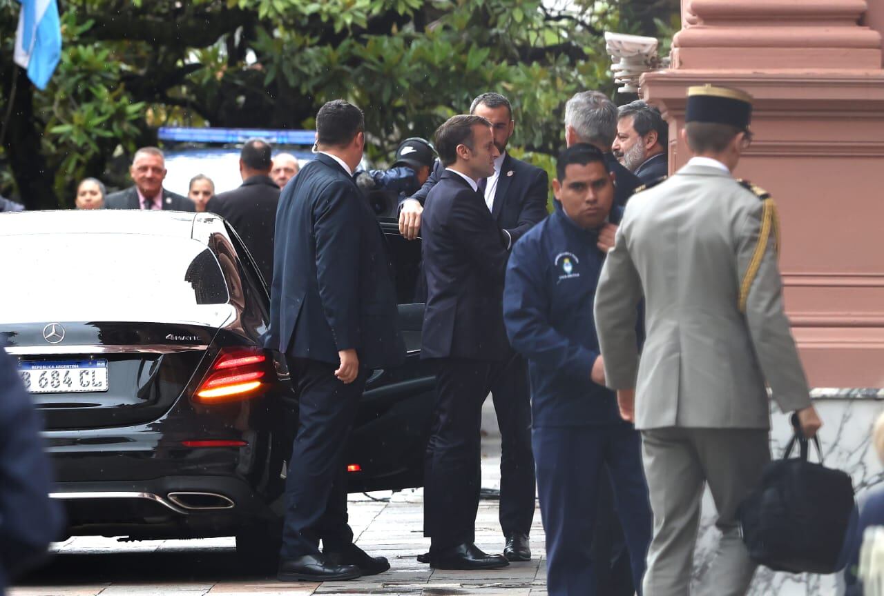 Llegada del presidente de Francia Emmanuel Macron a Casa Rosada.
