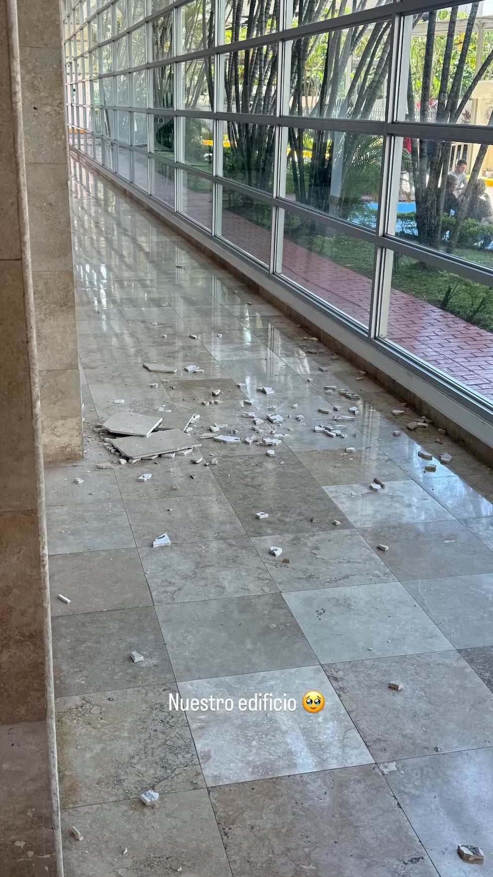 Así quedó el edificio en el que vive Martín Anchorena junto a su novia en Panamá (Foto: Instagram/@coni.perezz)