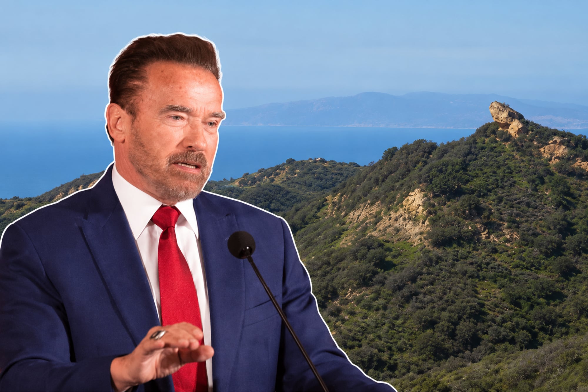Arnold Schwarzenegger donó 16 hectáreas de su mansión en California para construir un sendero de las montañas