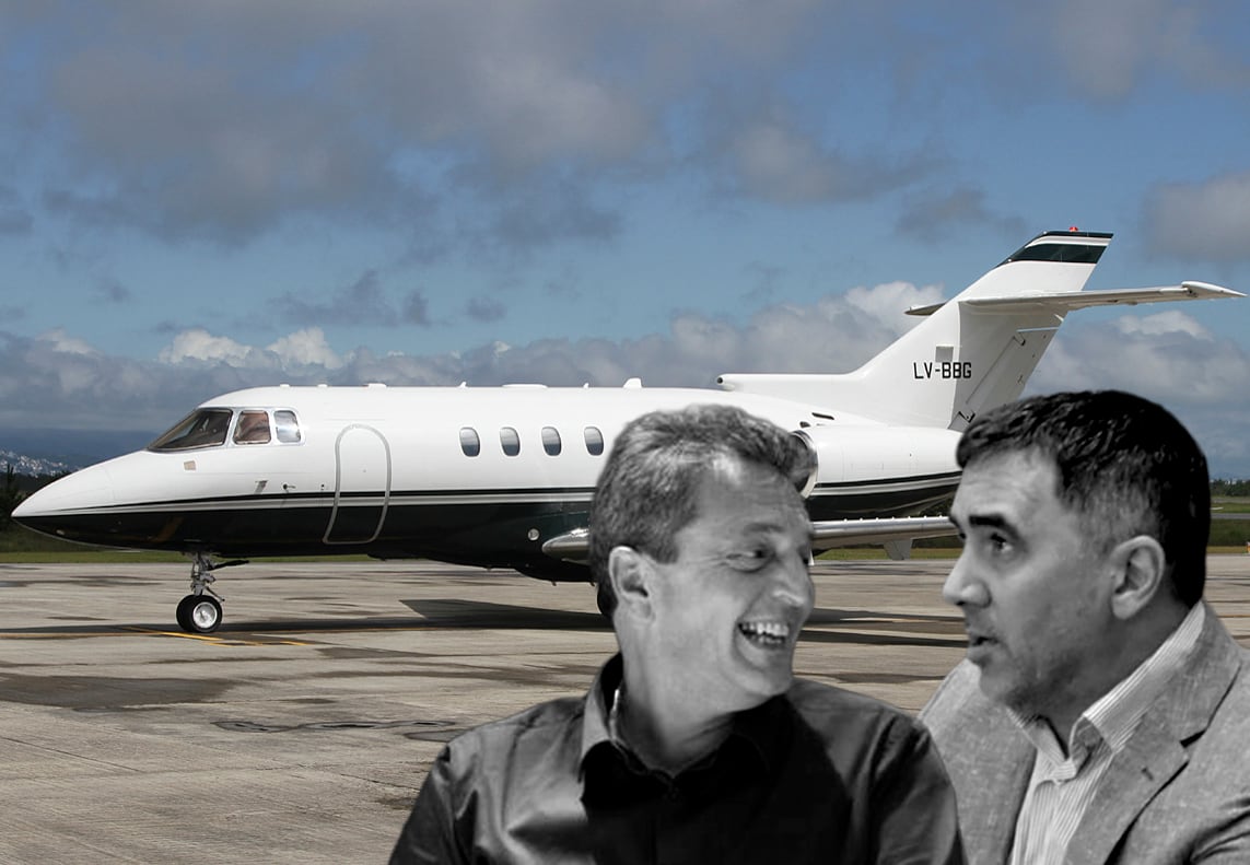 Melitón López, Sergio Massa y el Avión LV BBG