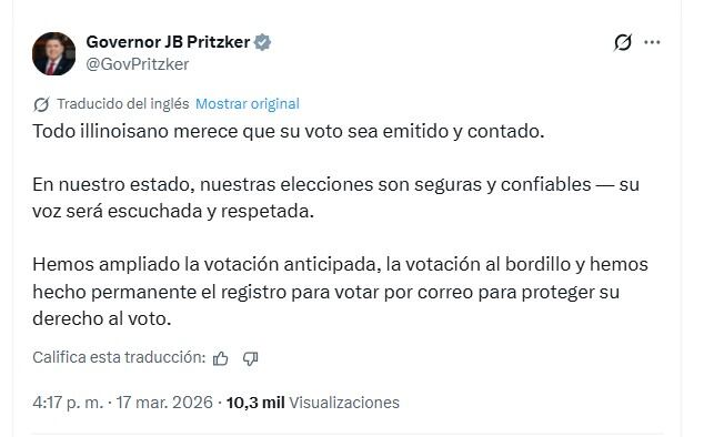J.B. Pritzker sostuvo que las elecciones en Illinois son