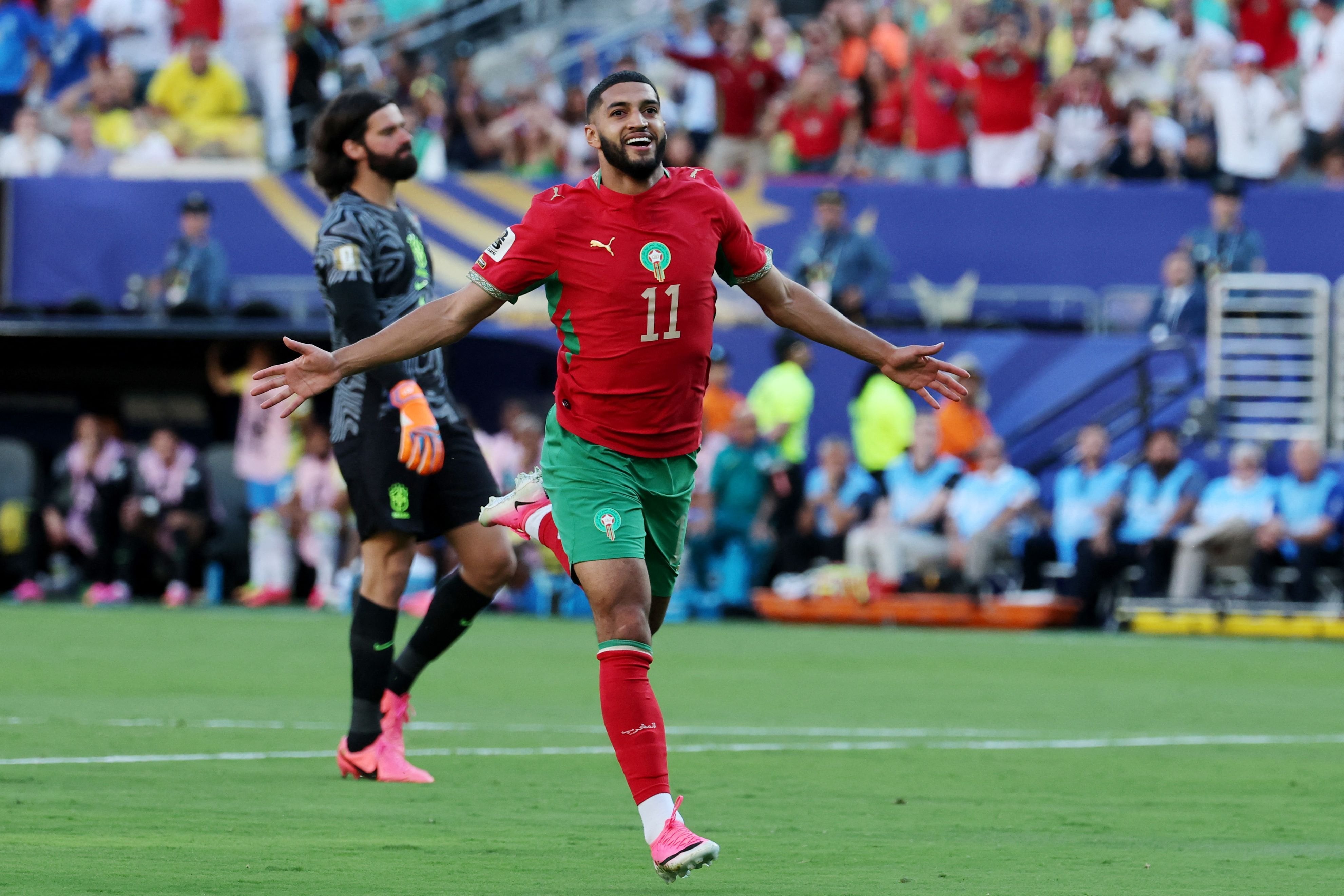 Ismael Saibari abrió el marcador en el partido entre Brasil y Marruecos