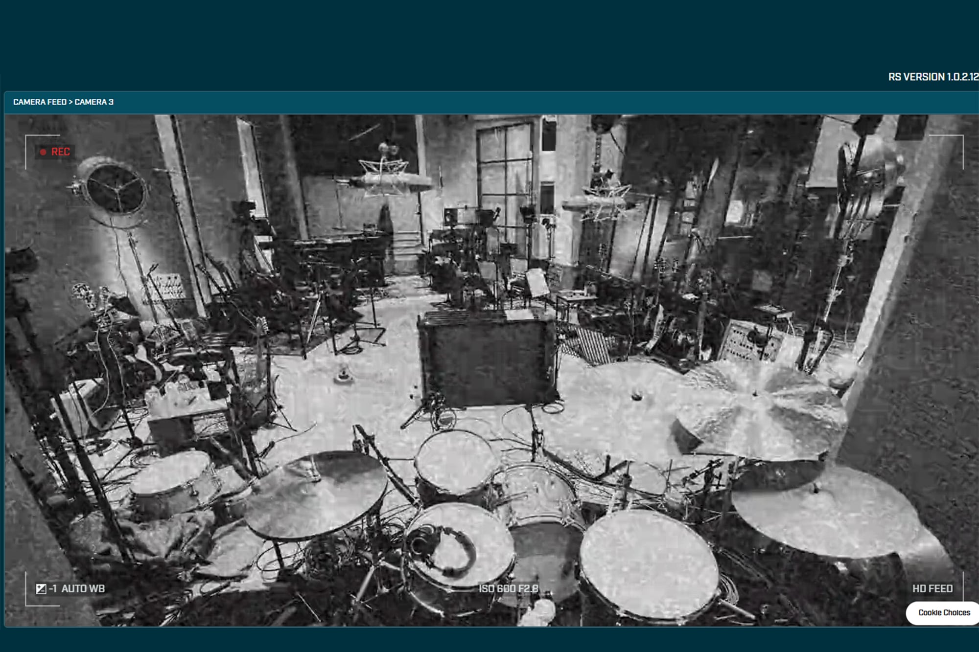 Toma de la cámara de seguridad del estudio donde grabaron los Rolling Stones