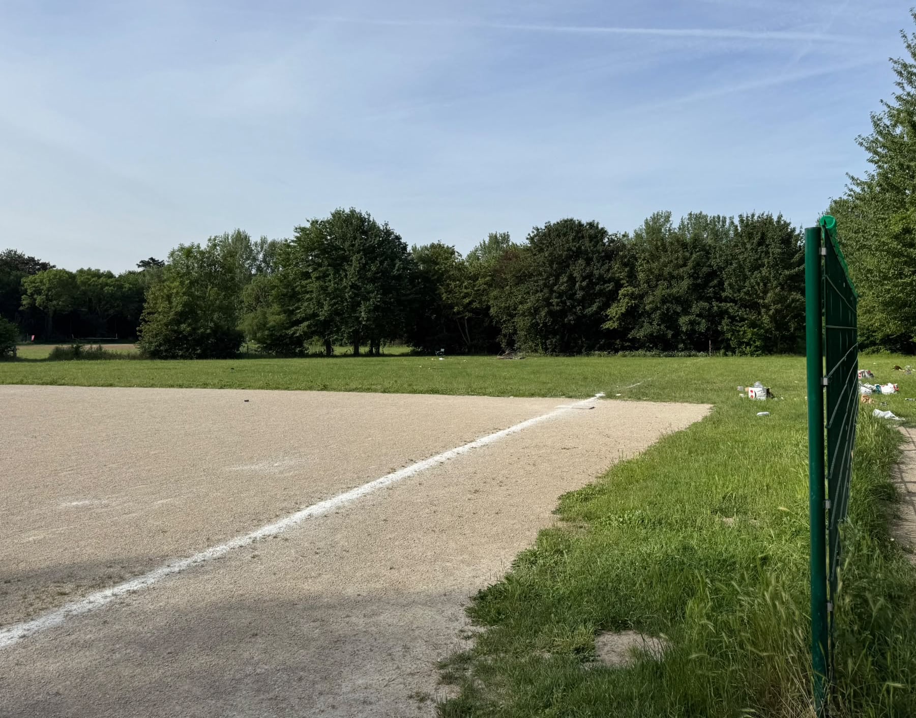 El predio donde practican softball