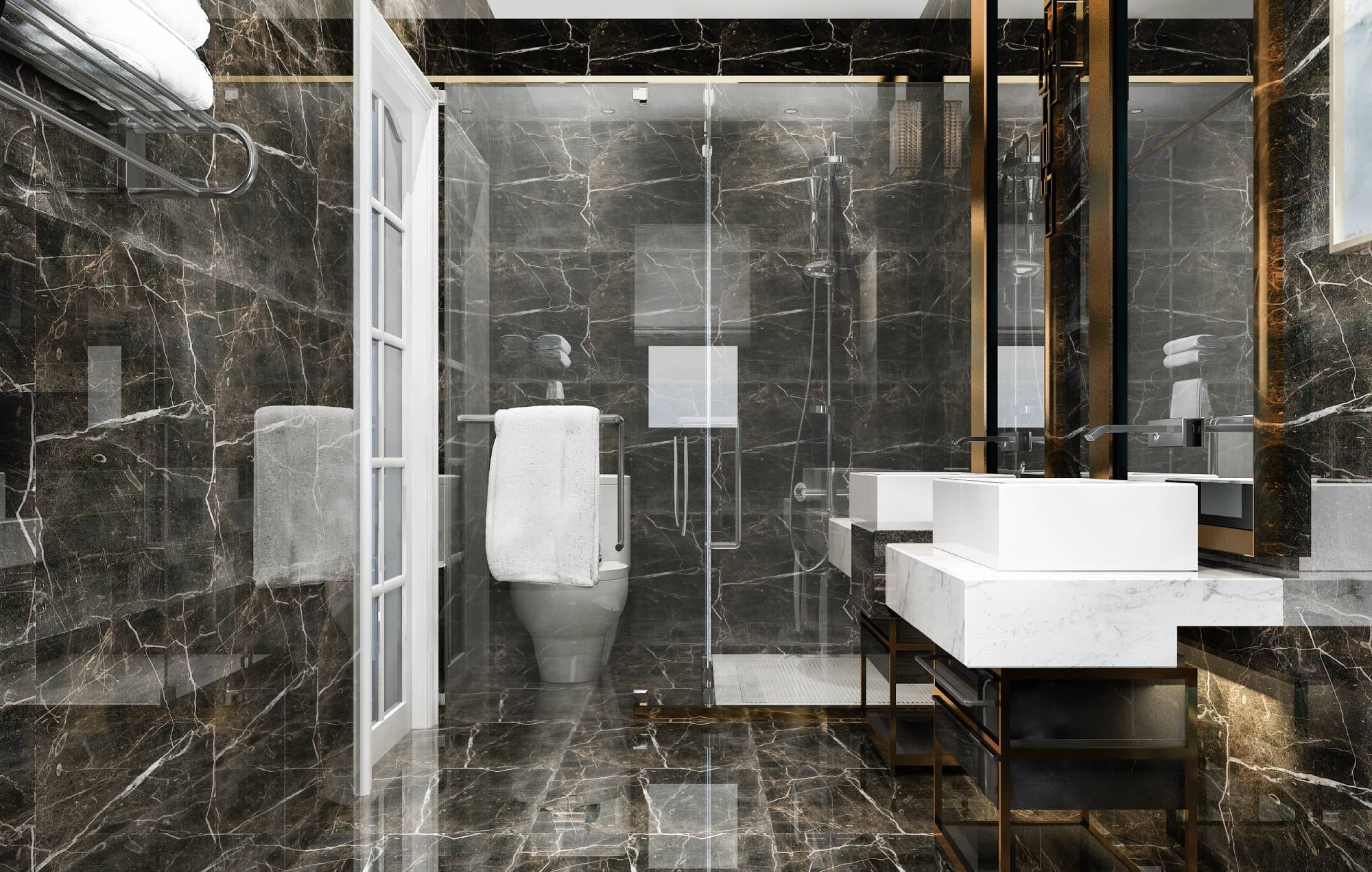 Para renovar un baño, se suele reemplazar la cerámica y los azulejos originales por pocelanato en pisos y paredes