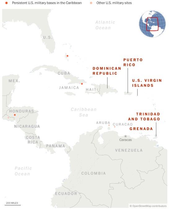 La presencia militar de Estados Unidos en islas del Caribe