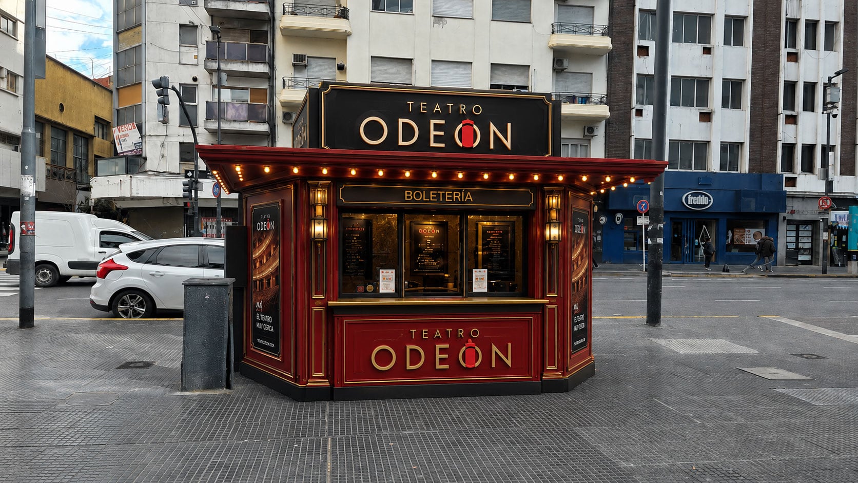 Imagen de cómo quedará la boletería del Teatro Odeón