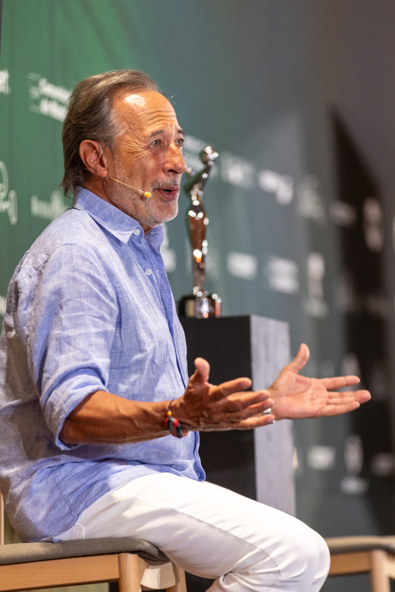 Guillermo Francella en la rueda de prensa de los Premios Platino, esta mañana en México. Mañana recibirá la estatuilla de honor