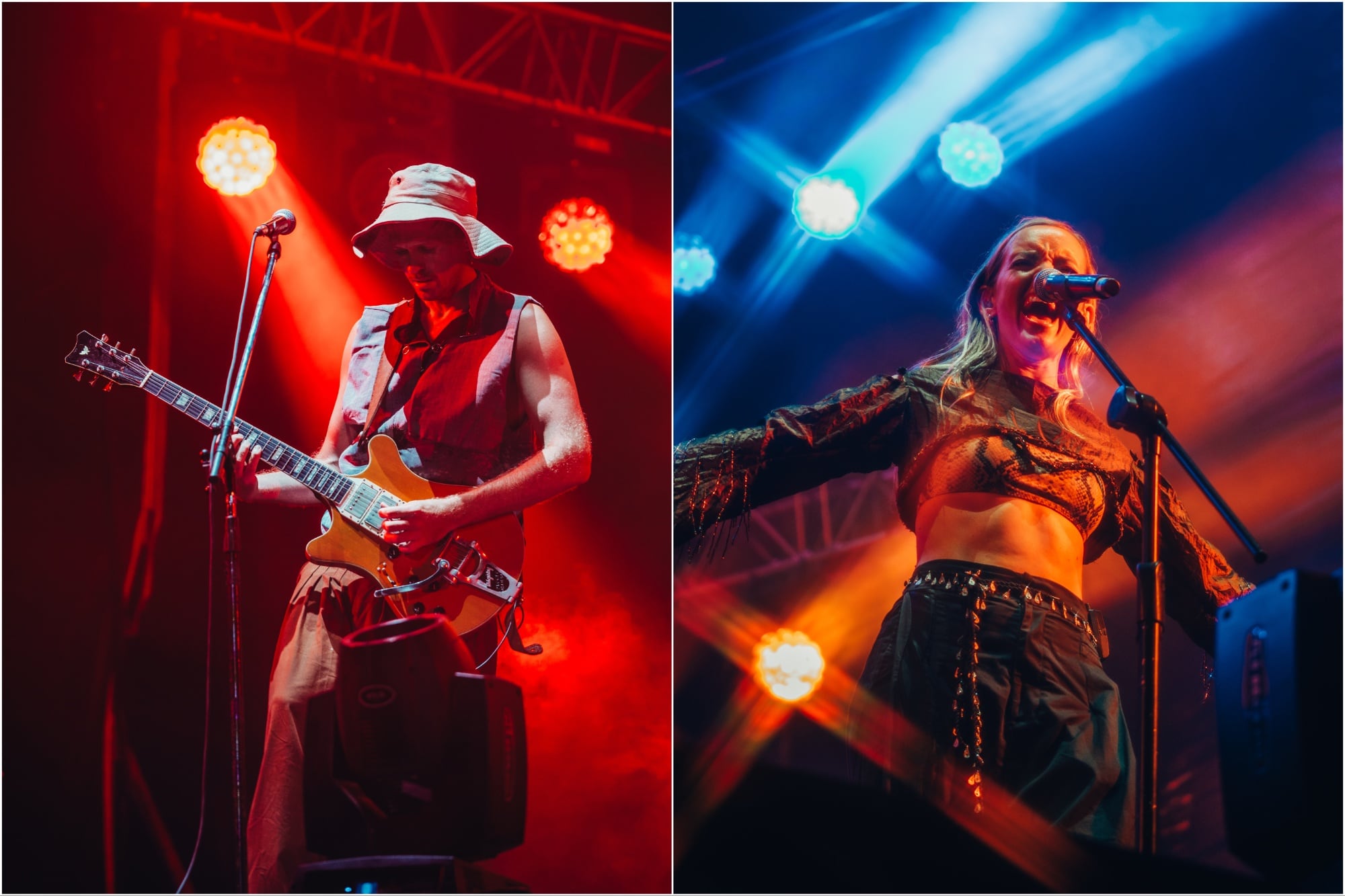 Valentín y Camila Andersen, durante el show de El Plan de la Mariposa en Mar del Plata