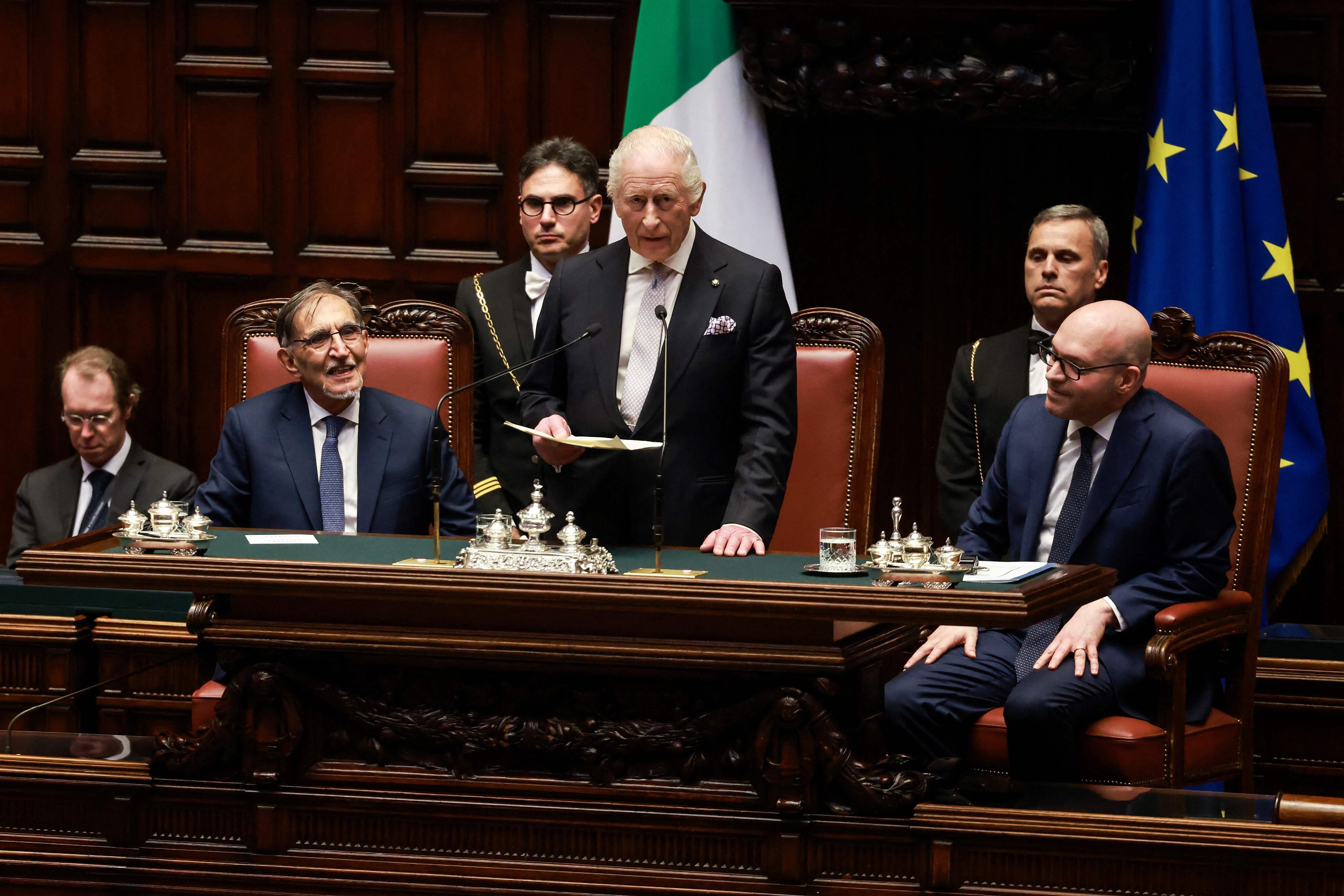 Carlos III en el Parlamento italiano