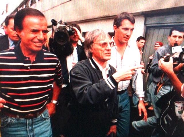 Felipe Mc Gough con Ecclestone y el Presidente Menem en 1995