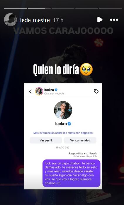 El mensaje que le envió Fede a su ídolo