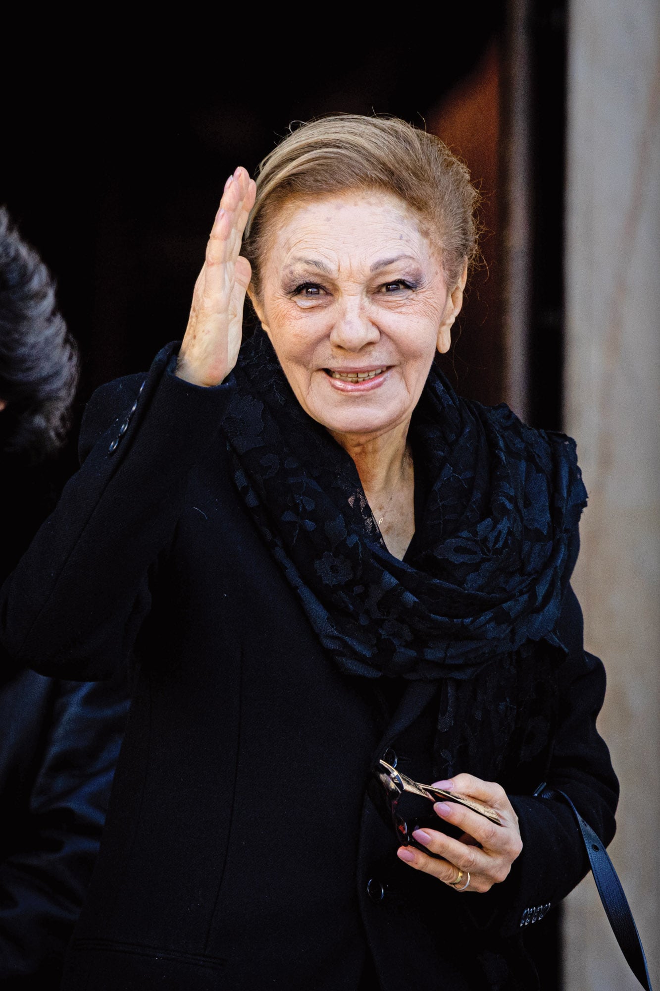 ATHENS, GREECE - JANUARY 16: Farah Diba attends the funeral of Former King Constantine II of Greece on January 16, 2023 in Athens, Greece. Constantine II, Head of the Royal House of Greece, reigned as the last King of the Hellenes from 6 March 1964 to 1 June 1973, and died in Athens at the age of 82. (Photo by Patrick van Katwijk/Getty Images)