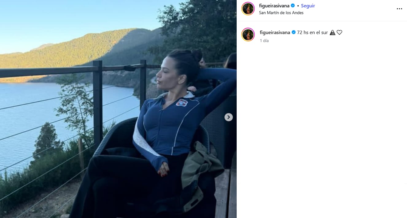 Ivana Figueiras sorprendió con un carrete romántico de sus vacaciones en el sur (Foto: Captura Instagram/@ivanafigueiras)
