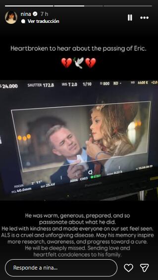 Nina Dobrev compartió un mensaje en sus historias para despedir a Dane (Foto: Instagram)