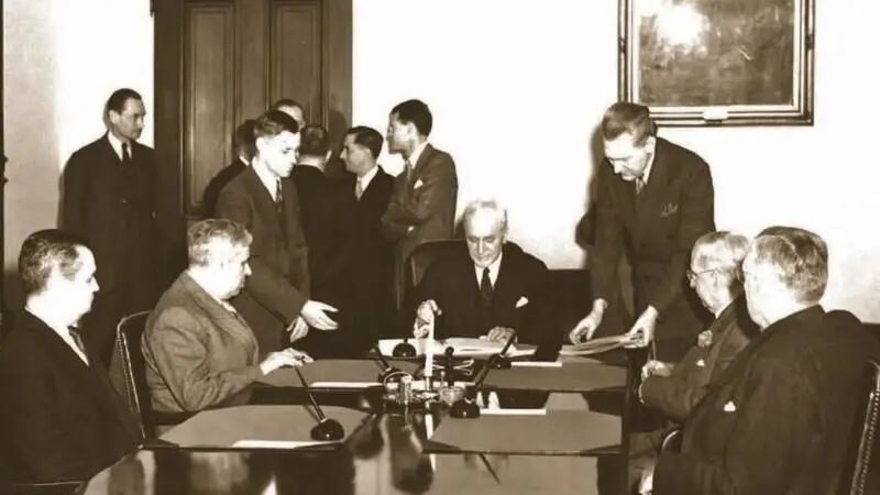 Representantes de México y EE.UU. firmaron el tratado en Washington en 1944.