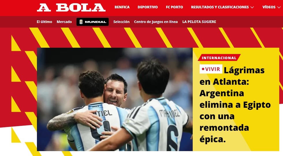 La reacción de A Bola, de Portugal