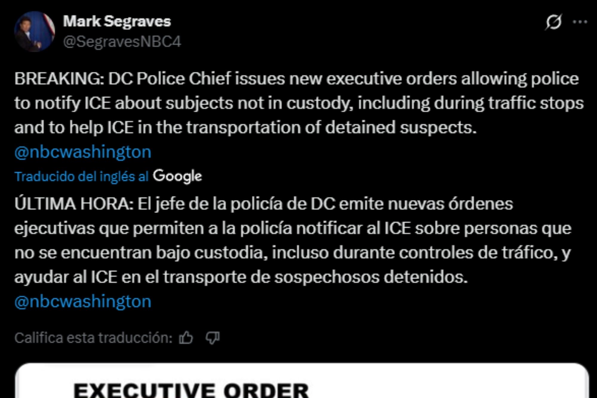 La Policía de Columbia permitió que agentes de ICE intervengan en paradas de tránsito