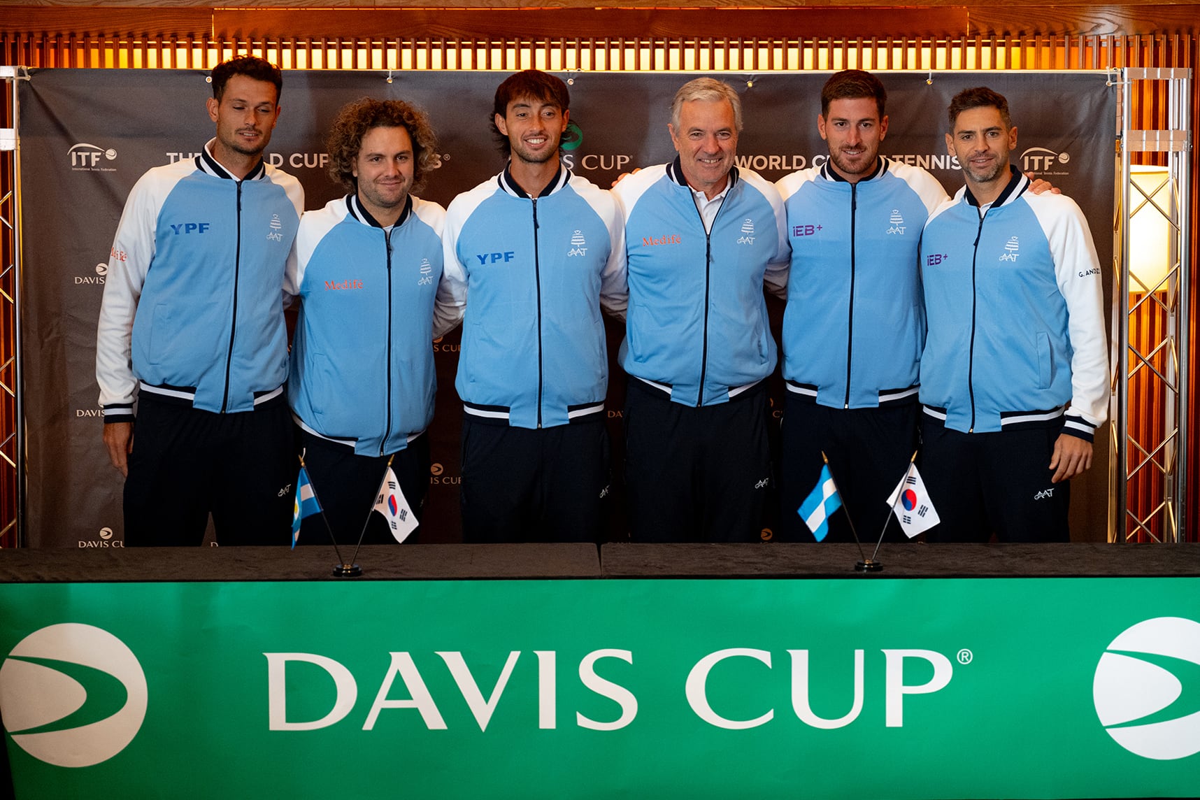 El equipo argentino de Copa Davis juega por los Qualifiers en Corea del Sur