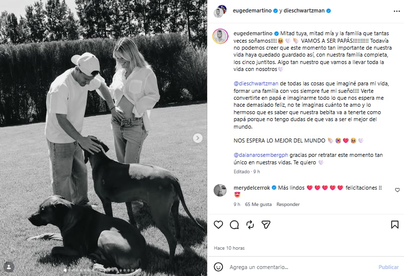 Diego “Peque” Schwartzman y Eugenia De Martino esperan a su primera hija juntos (Foto: Instagram)