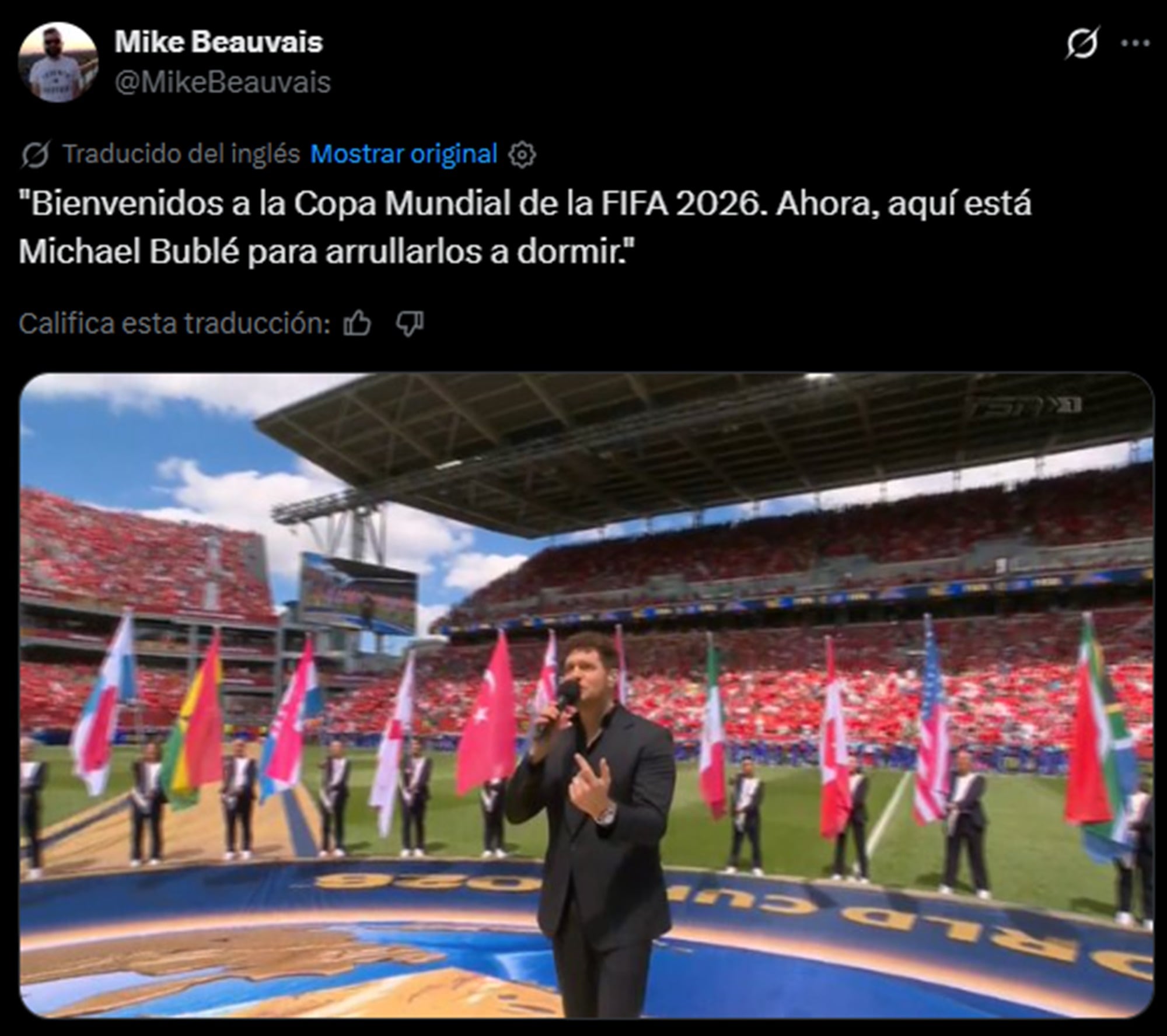 La performance de Michael Bublé generó críticas entre la audiencia