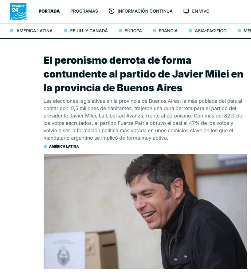 El titular de France 24, sobre las elecciones en Buenos Aires