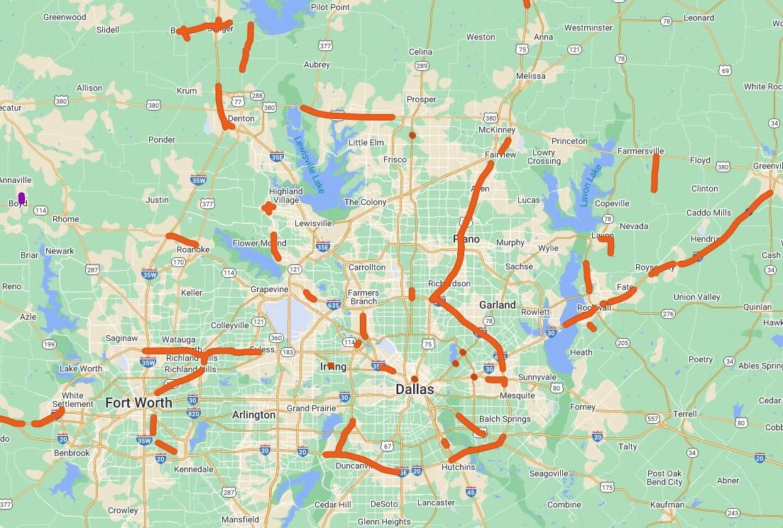 El mapa sirve para obtener más detalles sobre los cierres de carriles actuales y futuros